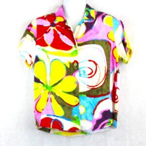 Vintage 90's Jams World Hawaiian Floral Button Up Shirt (S)